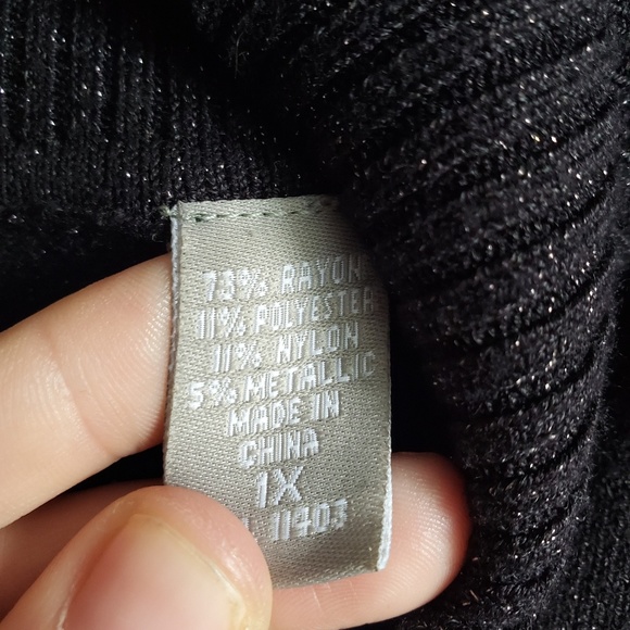 Kate hill 1x black sparkly turtleneck sleeveless - Picture 8 of 8